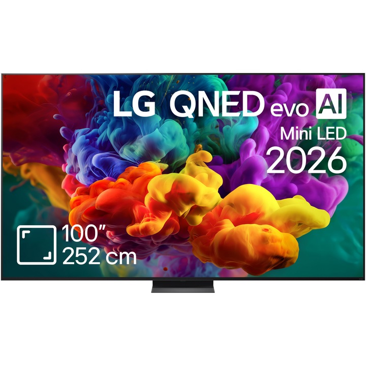 Televizor LG QNED Evo Mini LED 100QNED87B3, 252 cm, Smart, 4K Utra HD, Clasa E (Model2026)