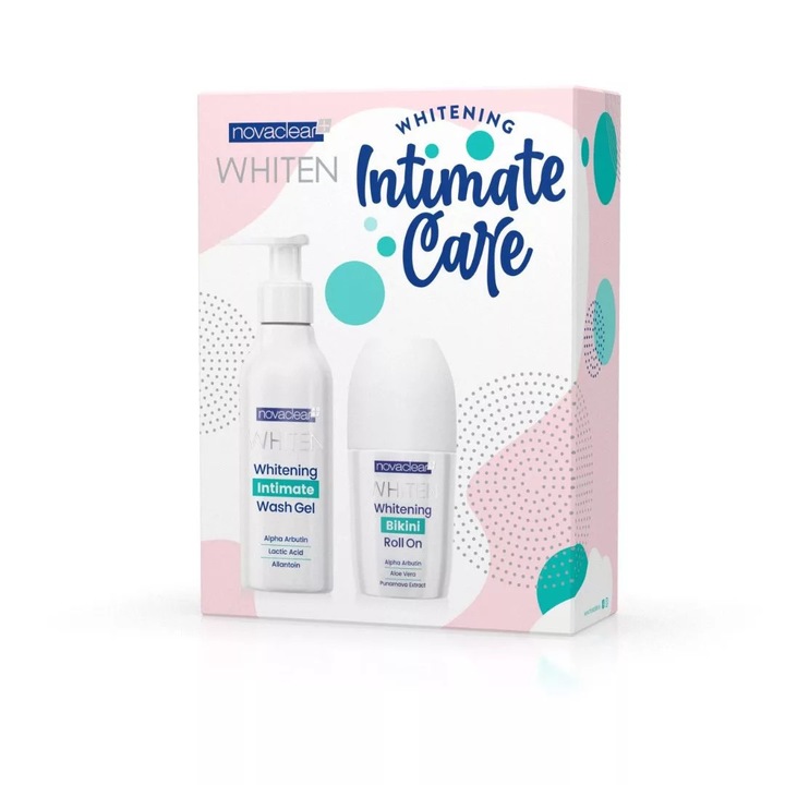Novaclear Feherito Intim Apolas Szett, intim tisztító gél 200 ml, depigmentáló roll-on 50 ml, érzékeny bőrre
