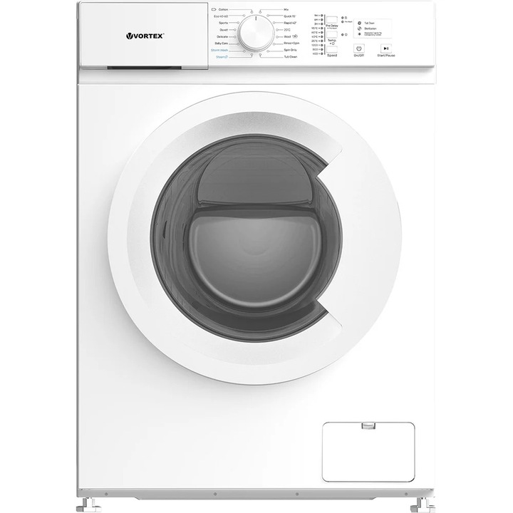 Masina de spalat rufe frontala slim VORTEX VMA71204S, 7 kg, 1200rpm, 16 programe, program rapid 15 min, Clasa A, alb