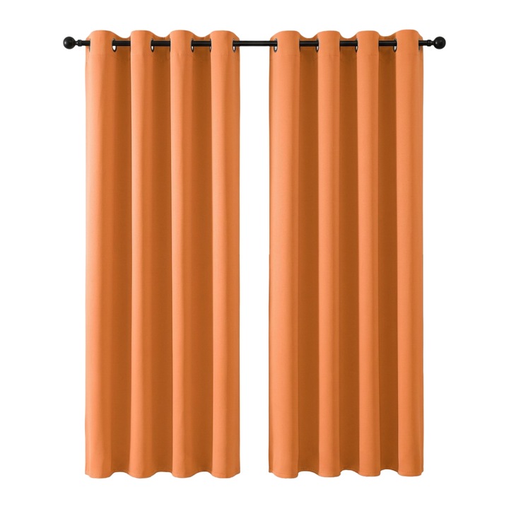 Joydeco hőszigetelő sötétítő függöny, 2 darab, 135x240 cm, sötétítő, hőszigetelő, hangelnyelő, narancssárga