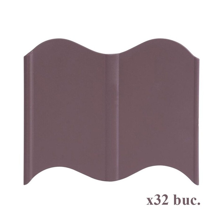 Műanyag gyepszegély, barna, 32 db-os készlet, 5.1 m x 120 mm, Strend Pro