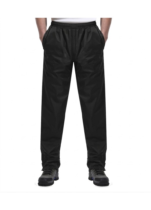 Pantaloni Impermeabili, Coutyuyi, Protectie Ploaie, 8000 Mm, Respirabili, Fermoar Lateral, Negru, XS