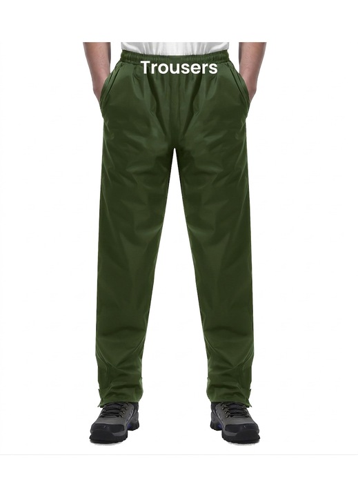 Pantaloni de ploaie, Coutyuyi, Impermeabili si respirabili, Rezistenta 8000 mm, Marime M/30L, Verde