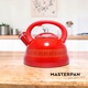 Ceainic cu fluier, Masterpan, Emailat Retro De 3,3 L Cu Fluier, Compatibil Cu Plite Cu Inductie Si Gaz