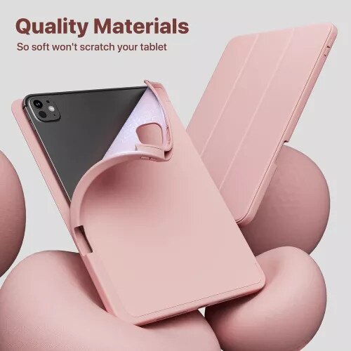 Husa pentru iPad Pro 11 inch (M4 a 5-a generatie 2024) cu suport pentru creion trezire/dormire automata suport pentru incarcarea