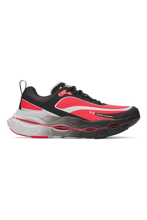 Under Armour, Pantofi low-cut Halo Racer pentru alergare, Negru/Ecru/Rosu mac
