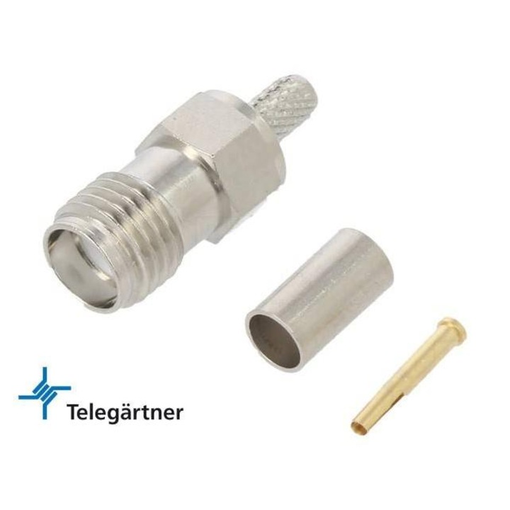 Telegartner SMA aljzat krimp csatlakozó RG-174 J01151A0059