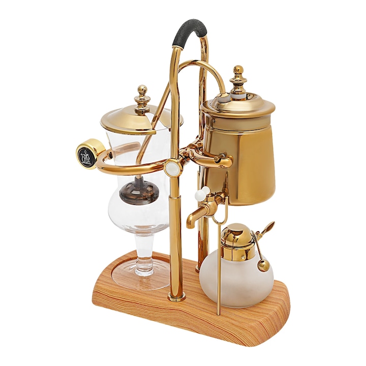 Cafetiera sifon vintage, model cu balans, preparare prin gravitatie, manuala, otel inoxidabil, compatibila cu masina de spalat vase