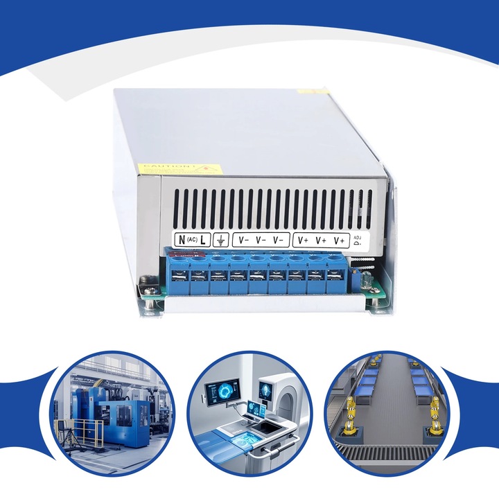 Sursa de alimentare, Sursa comutata AC-DC, Intrare AC 220V ±15% 50/60Hz, Iesire DC 48 V 20 A, 1000 W, Monofazat, Argintiu