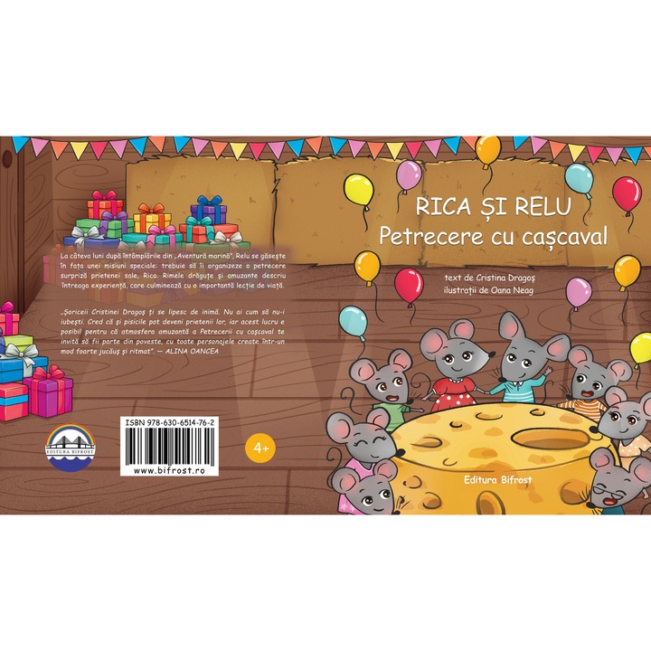 Rica si Relu Petrecere cu cascaval, Editura Bifrost, Cristina Dragos, 28 pag