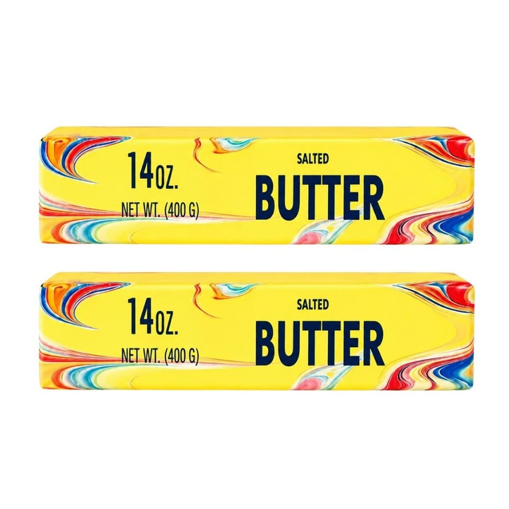 Комплект от 2 Squishy Butter 23 см, Антистрес, Бавно надигане от PU, Ултра мека текстура, Лек аромат, Преносима Fidget играчка за деца и възрастни, Сензорна релаксация, Забавен подарък, Цветна декорация за бюро, Marble, Ярко жълто