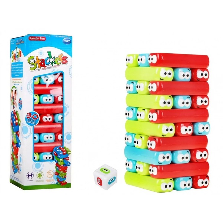 Joc de echilibru stackers brick tower jenga junior pentru copii multicolor, SALLMA®