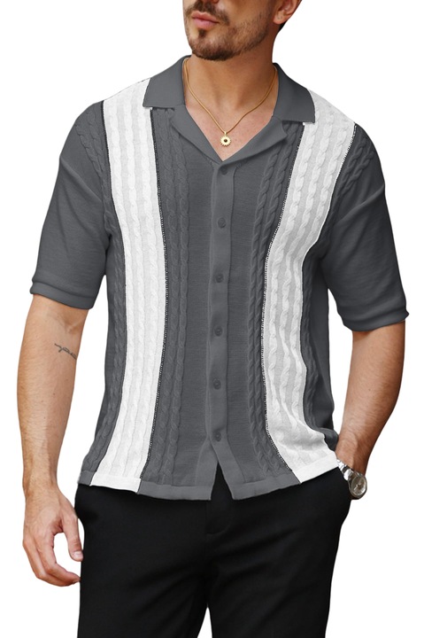 Férfi pólóing, HYPestFit, Slim Fit, poliészter, rövid ujjú, Szürke