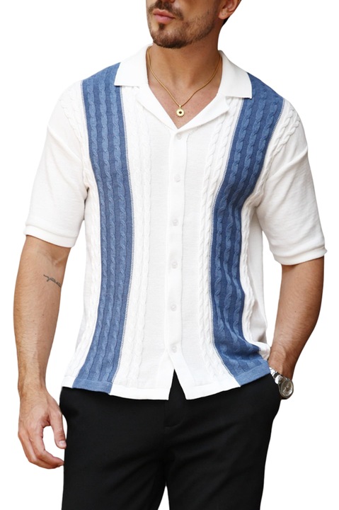Férfi pólóing, HYPESTFIT, Slim Fit, rövid ujjú, Fehér