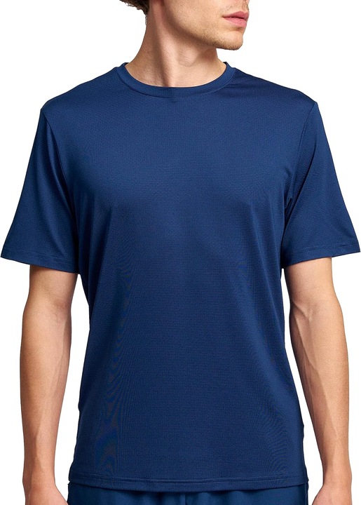 Férfi edzőpóló, SNOCKS, Slim Fit, S, organikus pamut, újrahasznosított poliészter és elasztán keveréke, tengerészkék, légáteresztő, gyorsan száradó