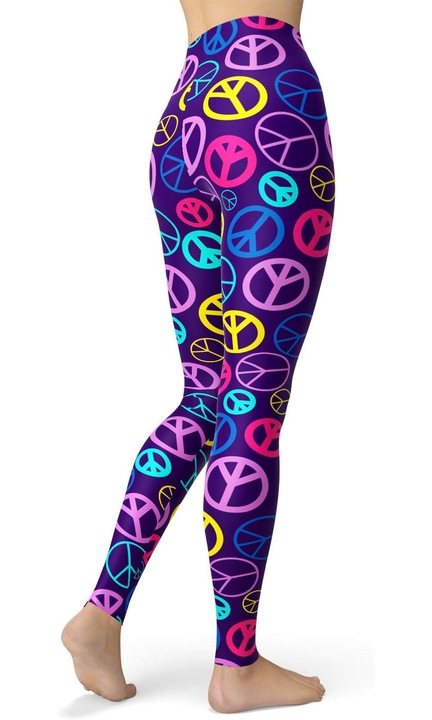 Colanti de dama, Sissycos, cu model, talie inalta, Regular/Plus, poliester, elastan, colorati, opaci, pentru yoga si pilates, pentru tot timpul