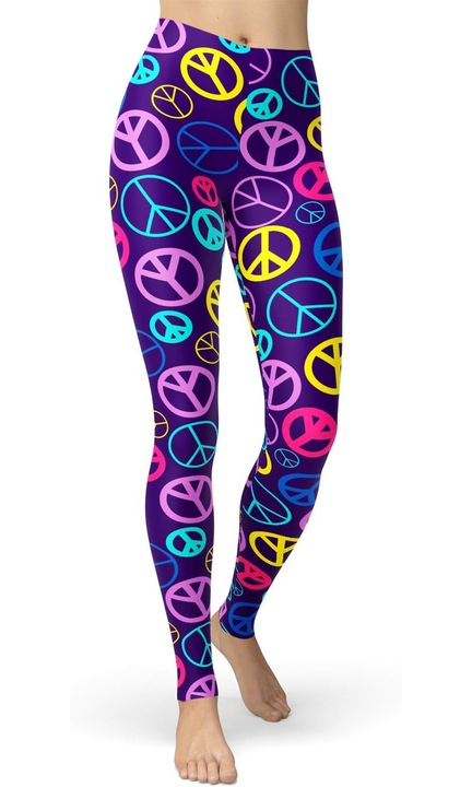 Colanti de dama, Sissycos, cu model, talie inalta, Regular/Plus, poliester, elastan, colorati, opaci, pentru yoga si pilates, pentru tot timpul