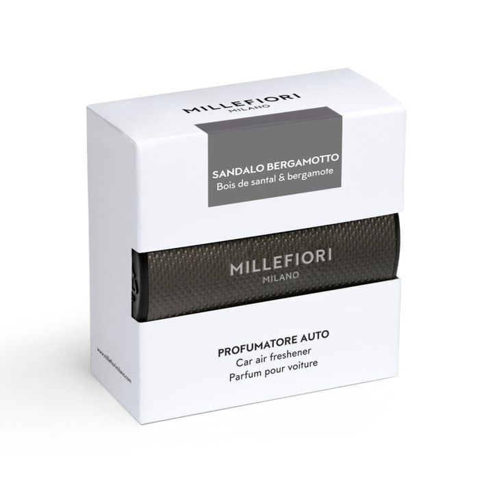 MILLEFIORI Milano Sandalo Bergamotto autóillatosító, fás-citrusos, 8 hét, 1 db