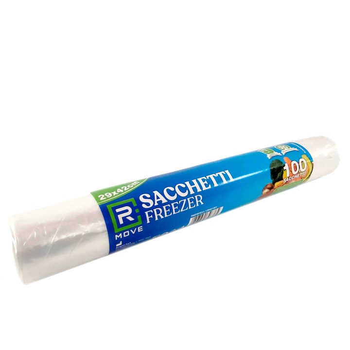 Pungi alimentare pentru uz casnic, RMove, 29 x 42 cm, 100 bucati/rola
