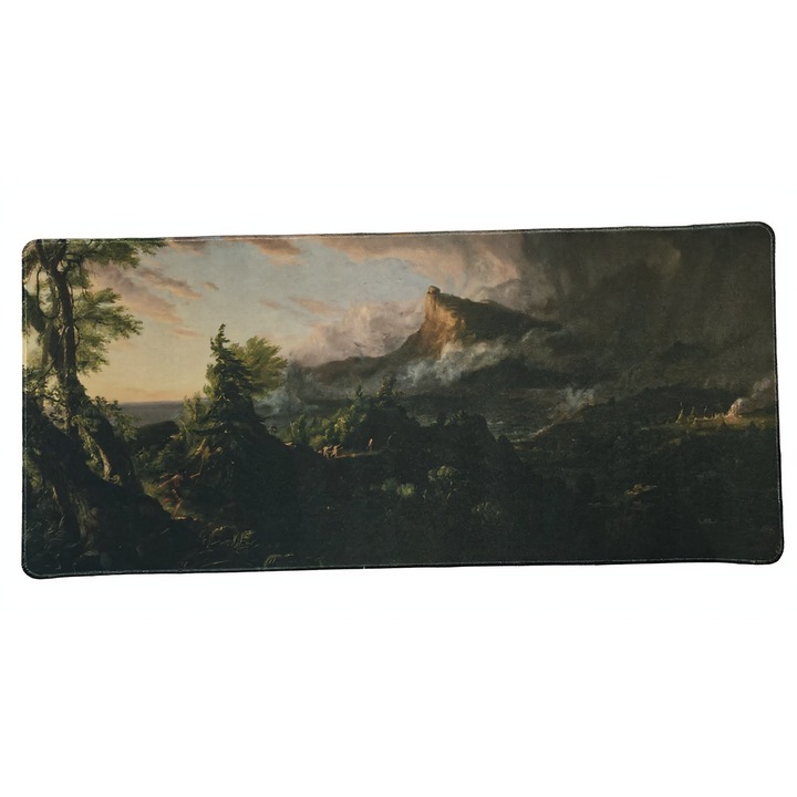 Egérpad gaming Mountain Forrest 90x40 cm, 4mm vastagság, színes design, varrások a megnövelt ellenállásért, csúszásgátló, vízálló, különböző minták