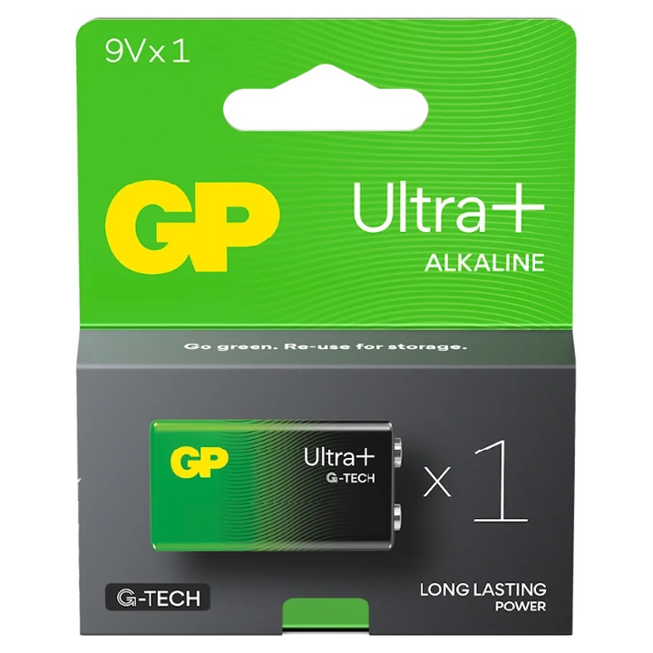 GP Ultra Plus G-TECH 9V alkáli elem