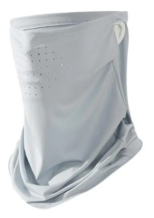 Esarfa sportiva dama, protectie UV, marime universala, gri deschis