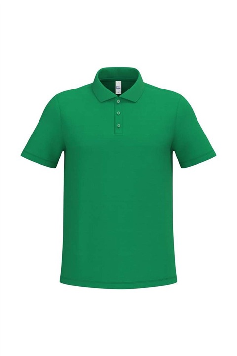 Férfi piké pamut pólóing 180 g/m², egyenes szabású, 3 iDeal gomb, Basic IB295, Ideal Kelly Green, XL