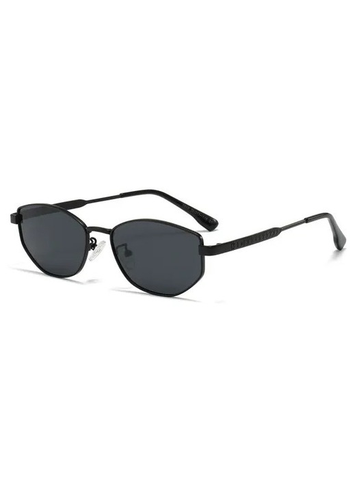Ochelari de soare dama, polarizati, rama neagra, lentile gri, 2026, UV400, cat eye