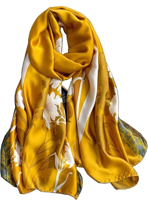 Esarfa dama, matase poliester, 180x90cm, multicolor