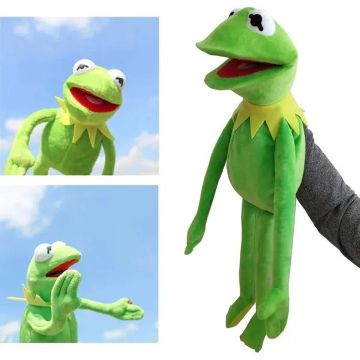 Béka kézbáb, plüss, 60cm, zöld