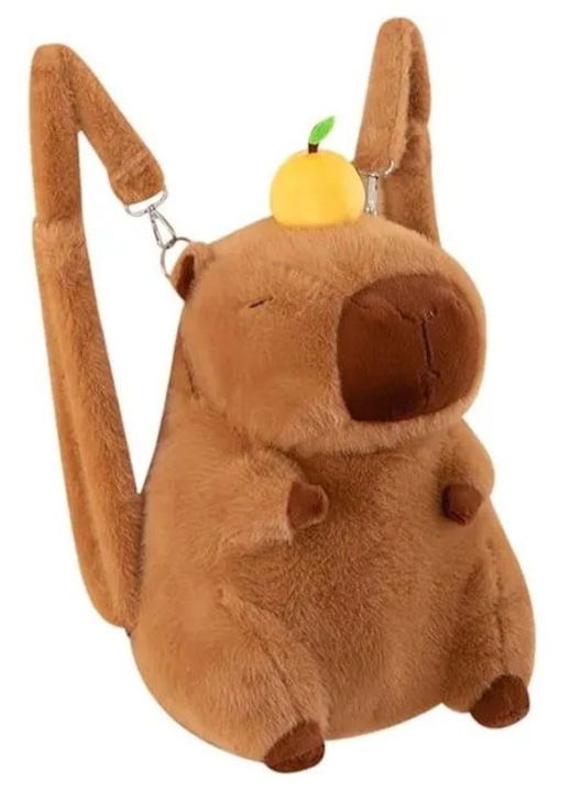 Rucsac plus Capybara, moale, negru, 30x40cm
