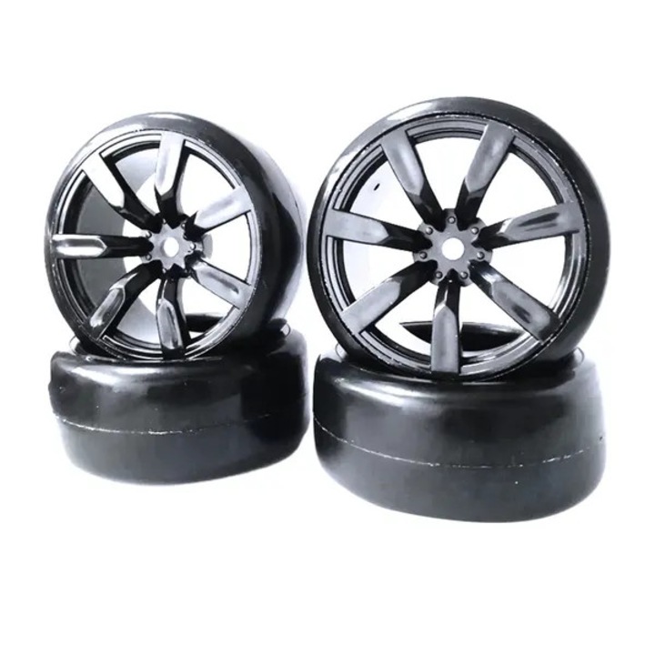 4 db gumiabroncs szett felnivel RC WPL D12 63mm autóhoz