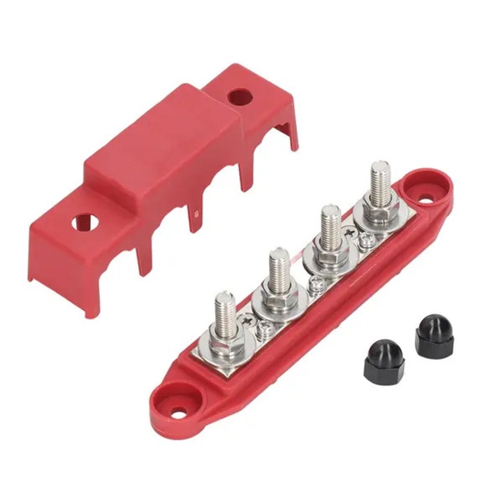 Bloc distributie curent 4 poli, 250A, 48V, ABS zinc aliaj, 12x5x4cm