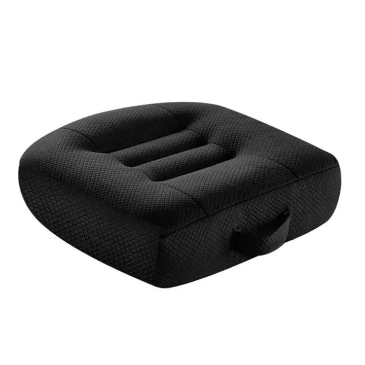 Ülésmagasító párna, Ülő-/háttámla párna, Ergonomikus támaszték, PE hab, Légáteresztő és hordozható, Poliészter/pamut, Babáknak, Fekete