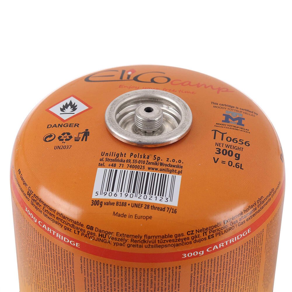 Cartus de gaz filetat ElicoCamp 300g, propan-butan, 7/16” EN417