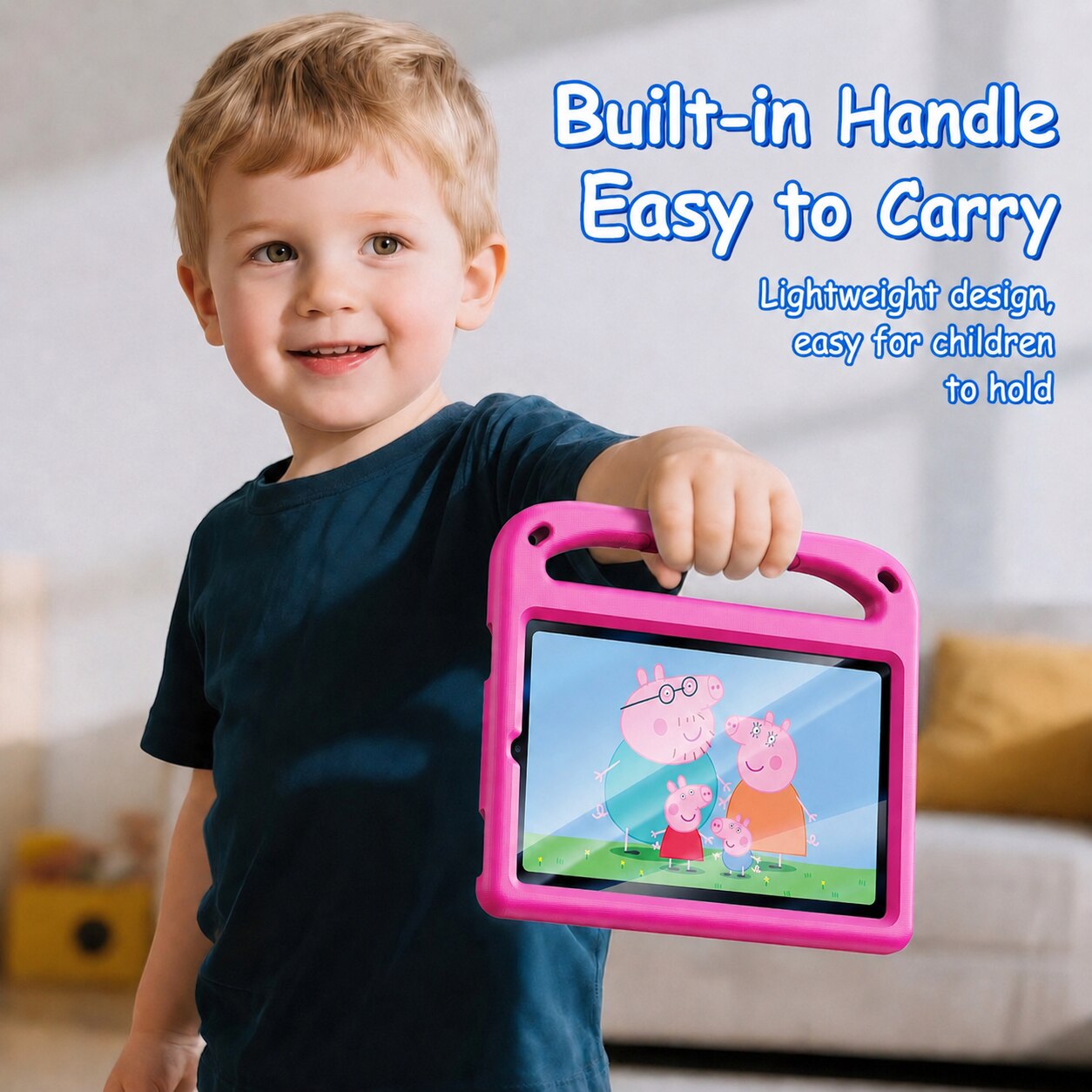 Husa Dux Ducis Puff Series KidsEVA pentru iPad Air 4/5 10.9" si iPad Pro 11 2018-2022, stand si maner, albastu