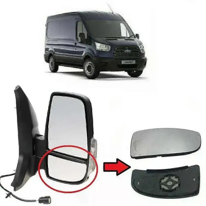 Стъкло за дясно странично огледало Ford Transit MK8 17.5x10x1.3 см прозрачно