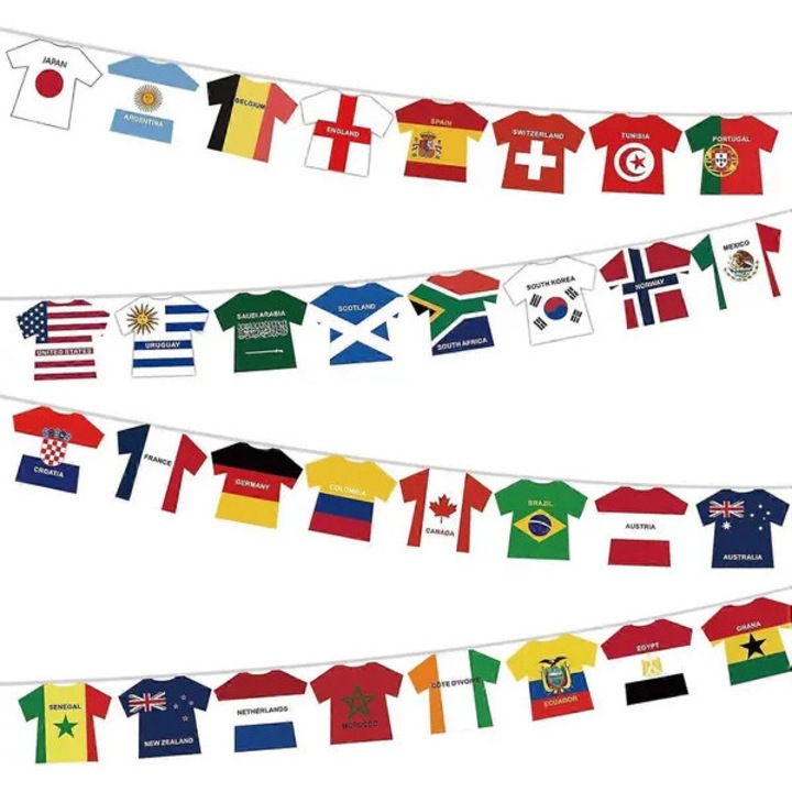 Ghirlanda steag fotbal 2026, 10m, hartie, unisex, 16x14cm, set 1 buc