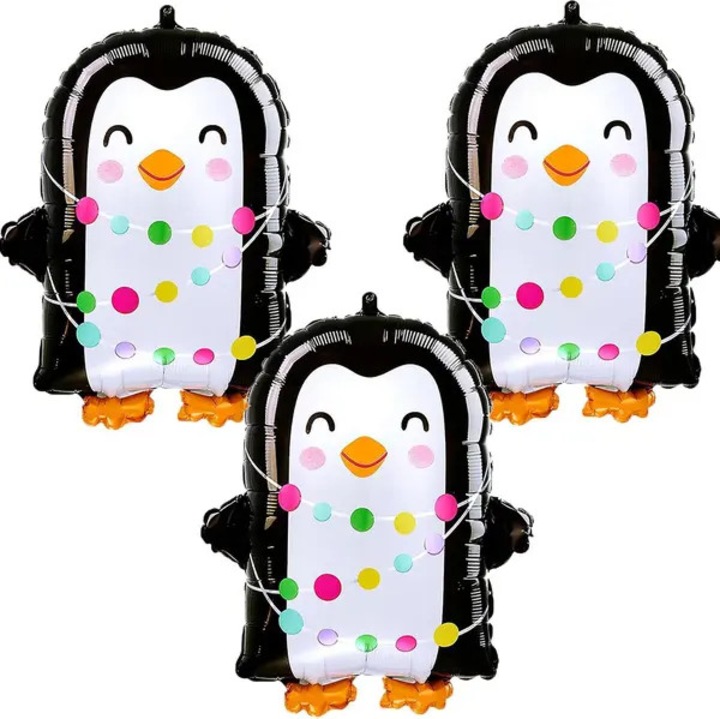 Baloane folie pingvin set 3 piese multicolor 30x45cm