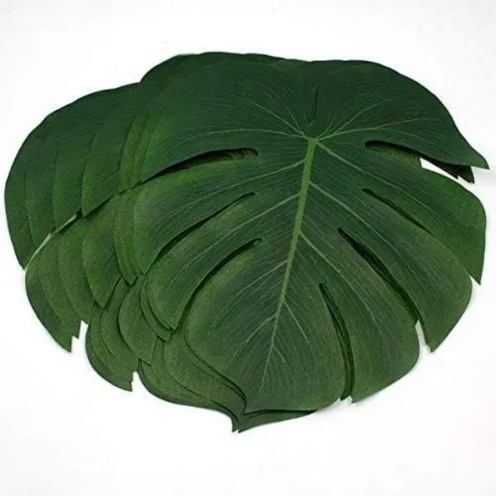 Set 12 frunze palmier artificiale, 20x17.5cm, verde