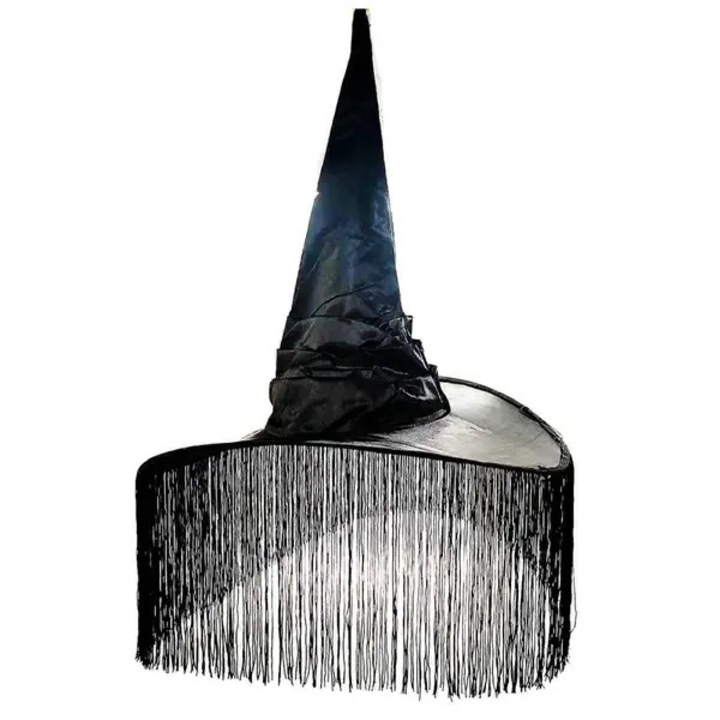 Palarie vrajitoare cu ciucure, negru, 58cm, set 4 stiluri