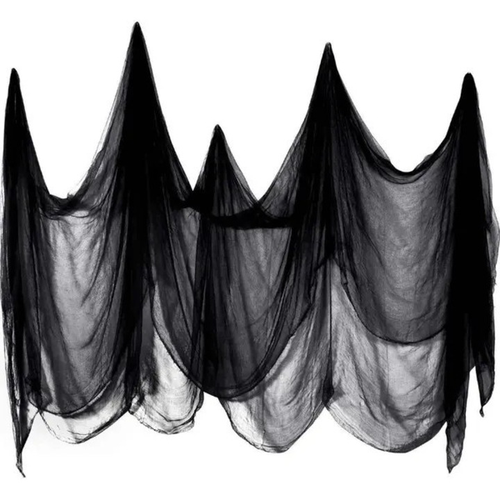 Dekoratív tüll Halloweenre ISINI-CJ-K0497-260826-1793, fekete, 2 x 5 m
