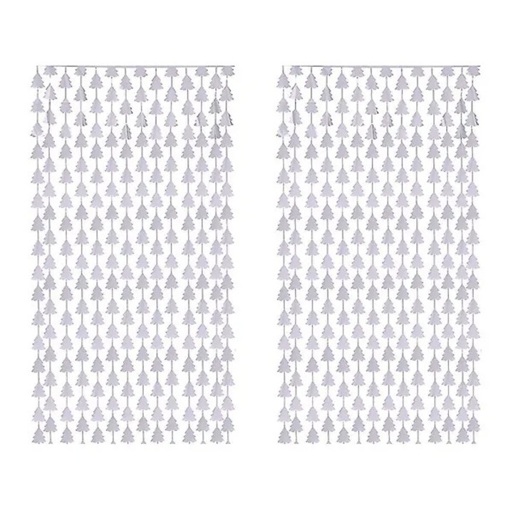 Fém függönyök, 2 db-os szett, ezüst, 1x2m, parti dekoráció