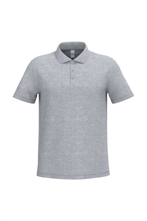 Férfi pamut piké póló, 200 g/m², egyenes szabású, 3 gombos, iDeal Basic IB220, Ideal Oxford Grey, M
