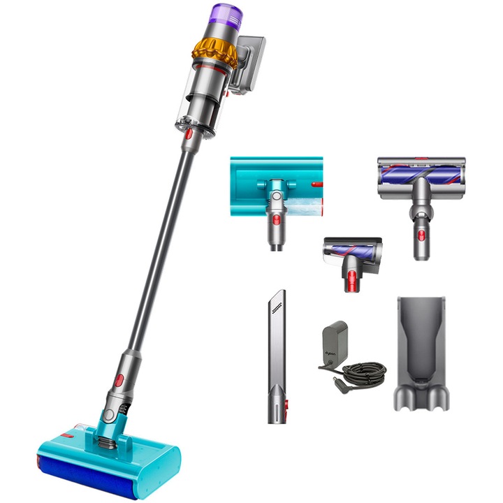 Aspirator vertical pentru aspirare uscata si spalare umeda Dyson V15s Detect Submarine 2026
