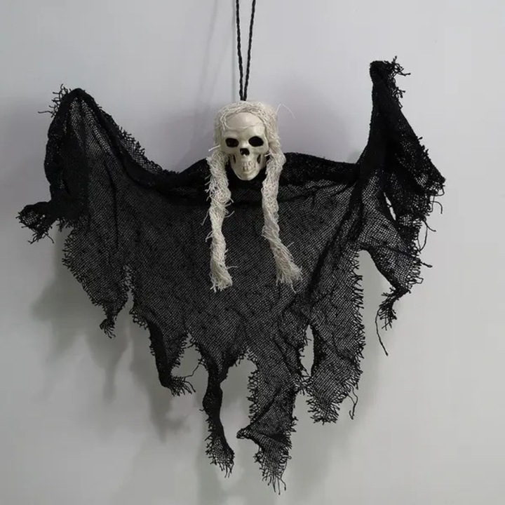 Decoratiune suspendata Halloween craniu tesatura 35x30cm