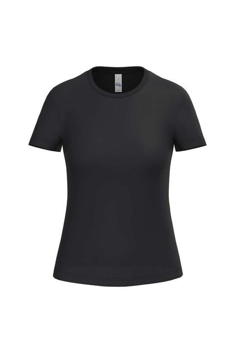 Női pamut póló 145 g/m², egyenes szabás, kerek nyak, iDeal Basic - IB311, Fekete