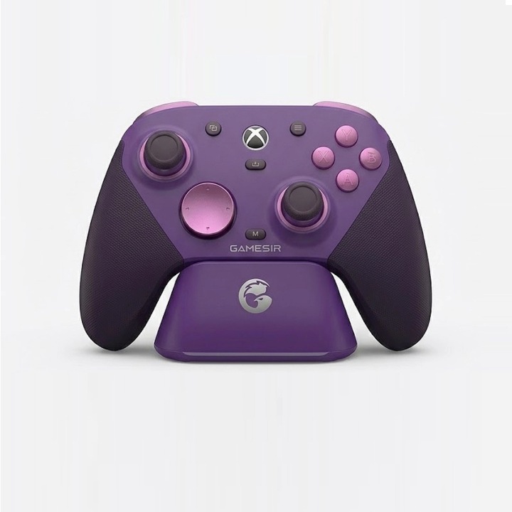 Контролер GameSir G7 Pro Plum Purple Xbox/PC/Android, кабелен/2.4GHz/Bluetooth, Hall Effect, TMR, жироскоп, докинг станция за зареждане
