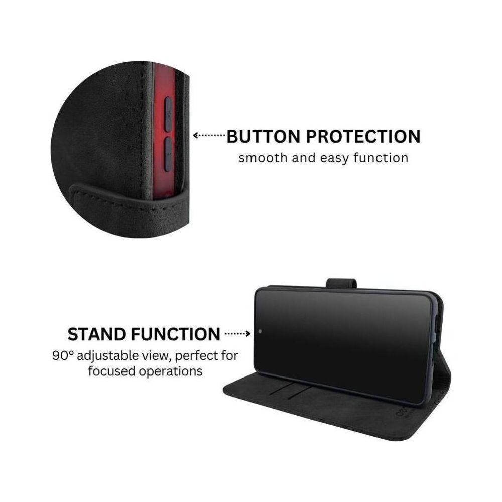 Husa de protectie tip carte CENTO Lima compatibila cu Honor 600 Lite, Negru, Premium, Piele ecologica, Inchidere magnetica, Protectie Sporita, Anti soc, Anti zgarieturi, Functie de stand