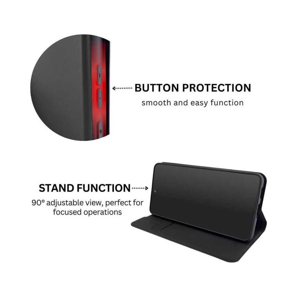 Husa de protectie tip carte CENTO Soho compatibila cu Honor 600 Lite, Negru, Premium, Inchidere magnetica, Protectie Sporita, Anti soc, Anti zgarieturi, Functie de stand